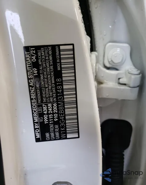 2021 Mercedes-Benz A 220 z USA, uszkodzony, nr VIN W1K3G4EB8MJ314818